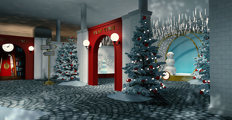 A rendering of the Time Shop that will pop up in New York City and appears in the animated video for Chick-fil-A.