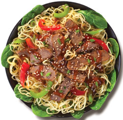 Tropical Smoothie Café's Spicy Mongolian Steak Noodle Bowl
