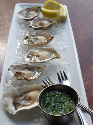 Farm-raised oysters from Library Bistro in Seattle