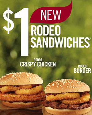 Burger King's Rodeo Crispy Chicken sandwich and Rodeo Burger