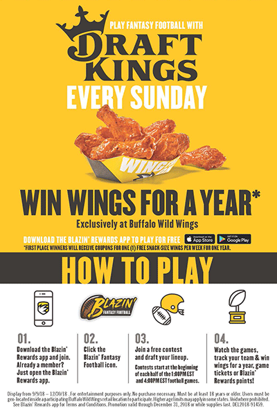 Buffalo Wild Wings Offers New Football Game Day Menu