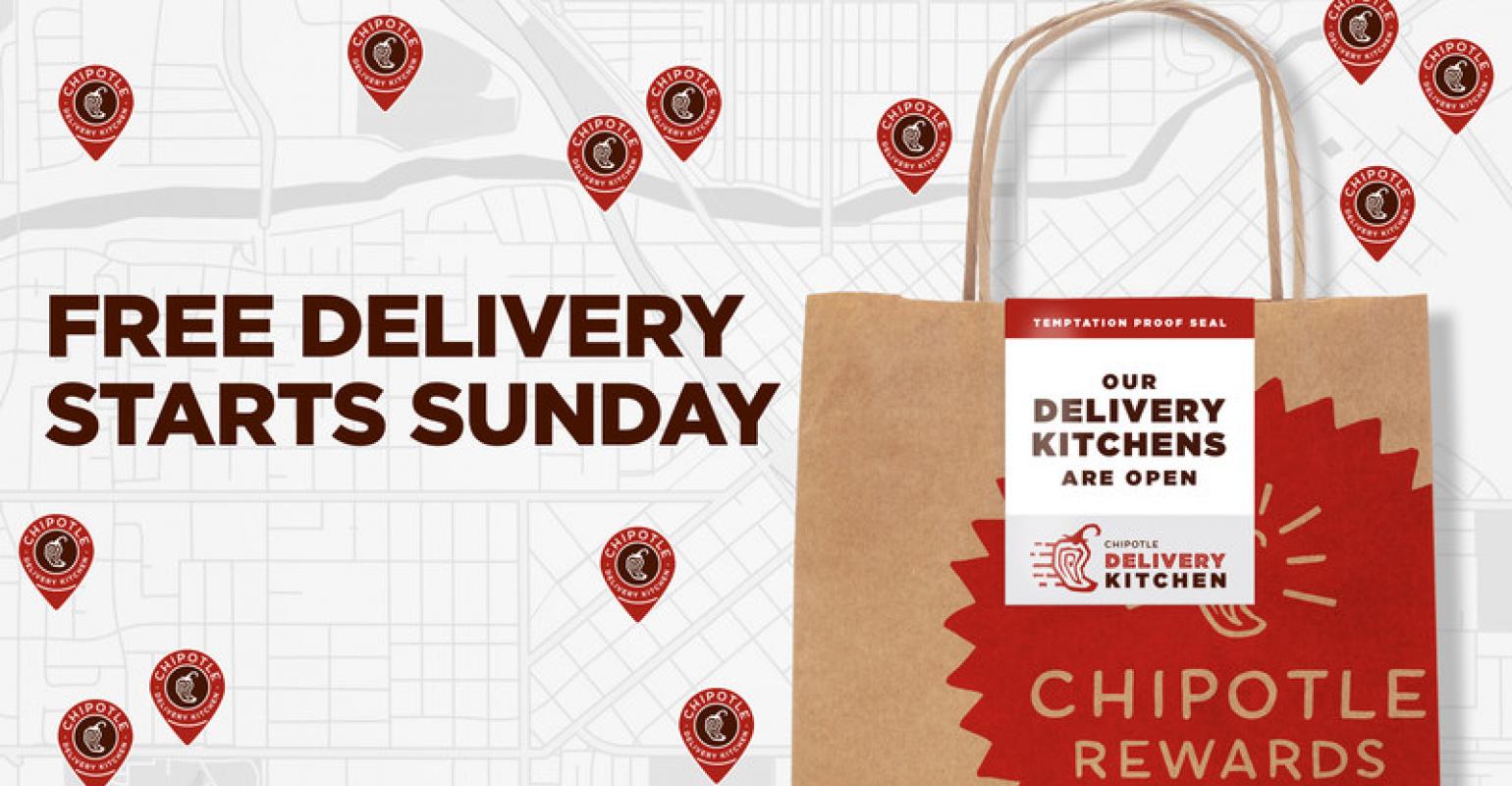 Chipotle pushes free delivery from 'Delivery Kitchen' Nation's