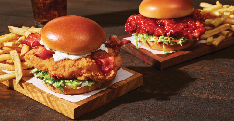 Applebee's Hand Breaded Chicken Sandwiches - Bacon Rand and Sweet and Spicy.png