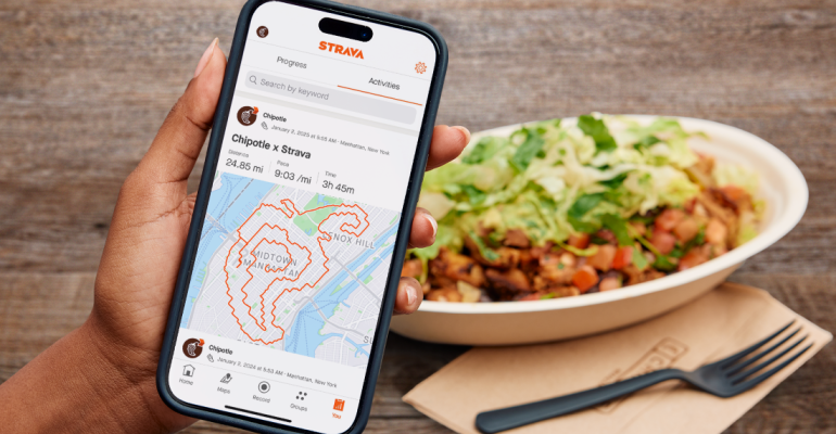 Strava app and Chipotle lifestyle bowls