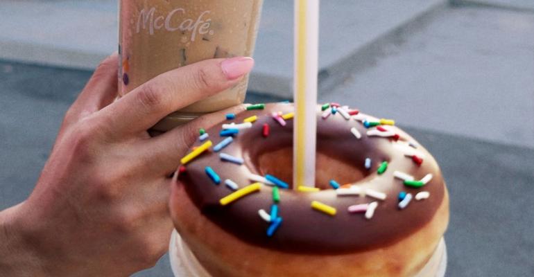 Krispy Kreme donuts and McCafe beverages