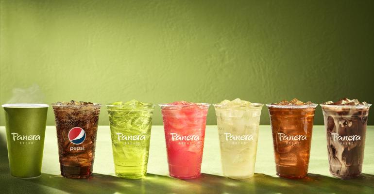 A selection of Panera beverages