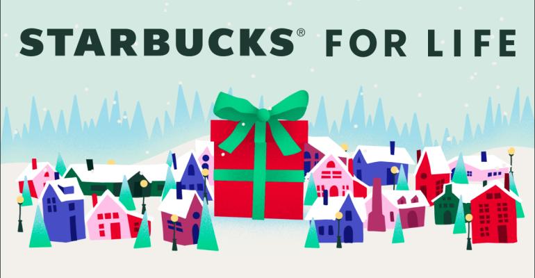 Starbucks for Life promo image with gift boxes