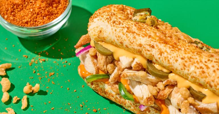 Subway Ghost Pepper Bread Nacho Chicken promotional image