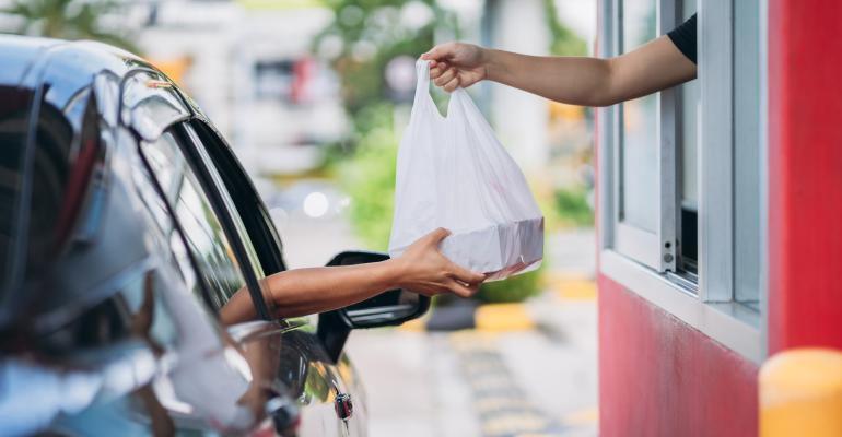 drive-thru customer at fast food window