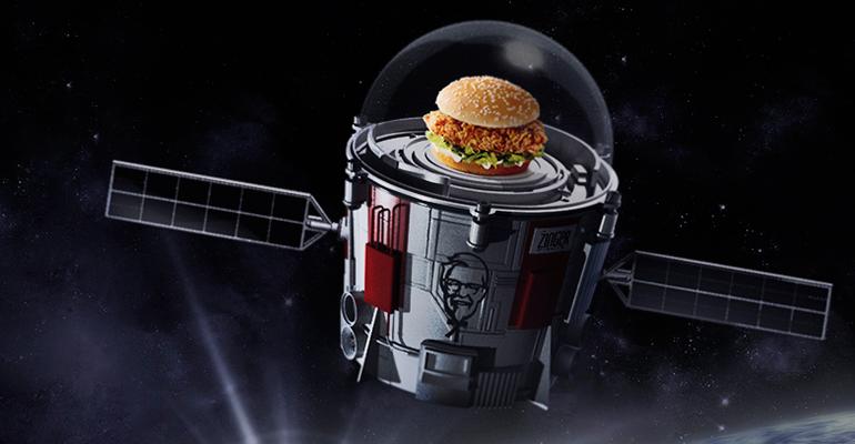 KFC Zinger sandwich in space