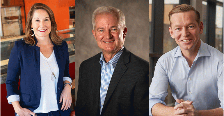 Mandy Shaw, CEO of Blaze Pizza; Dave McDougall, CEO of Your Pie; and Chris Kempczinski, CEO of McDonald's