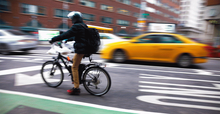 A delivery courier in NYC