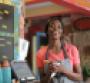 Smiling restaurant worker