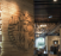 Interior of a Starbucks China with the logo made of wood