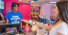 16 Handles interior with customer and employee