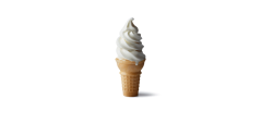 McDonalds vanilla ice cream cone on a white background